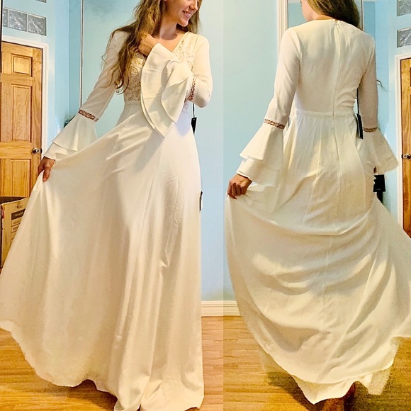 SOLD Lulus Enchanted Belle Sleeve Wedding Dress - Picture 8 of 11